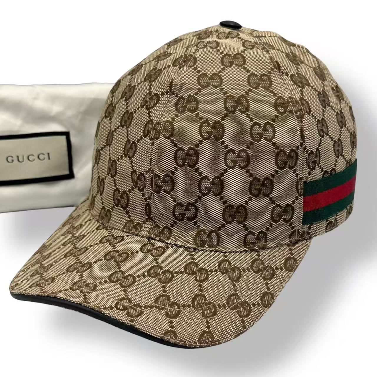 Gucci Hat Cap GG Canvas Beige XL