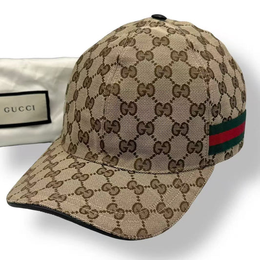 Gucci Hat Cap GG Canvas Beige XL