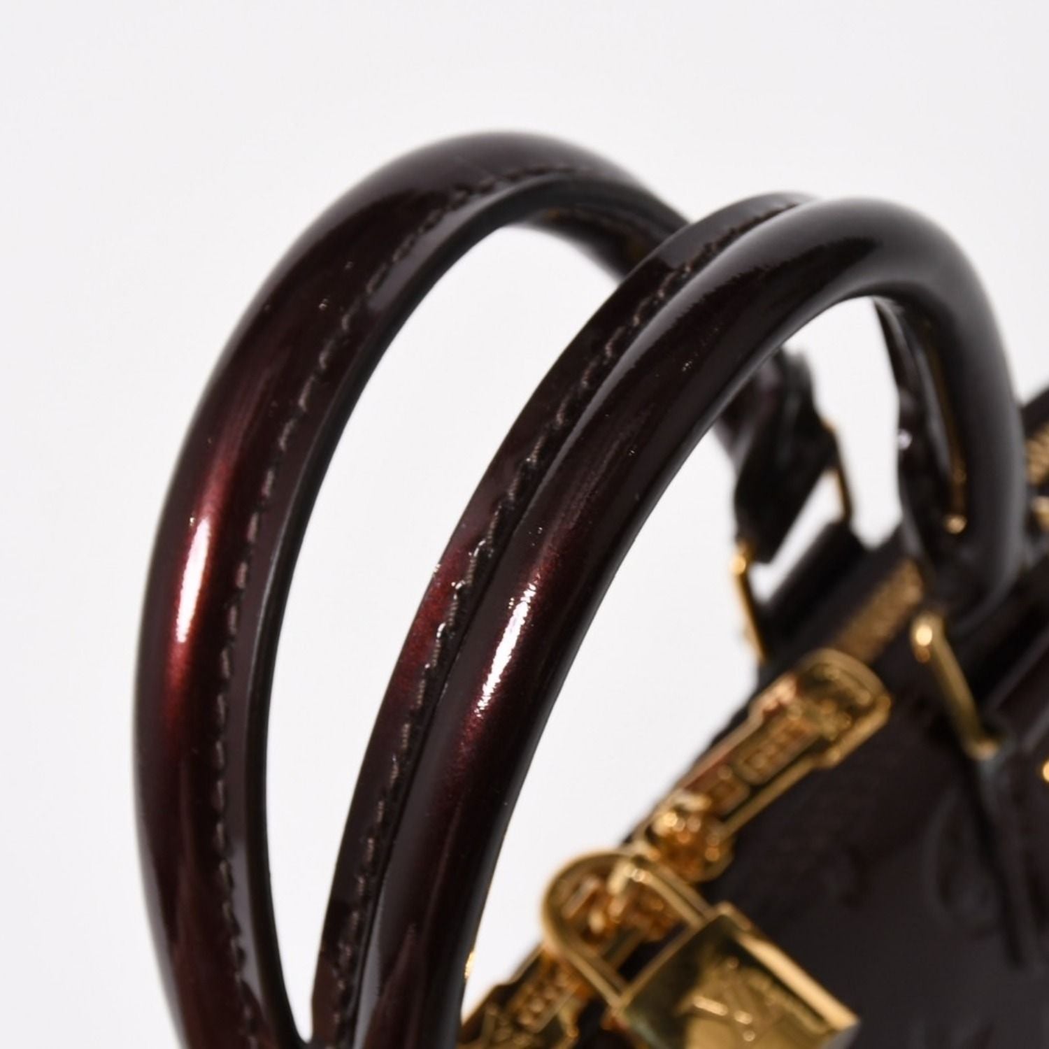 Louis Vuitton Alma PM Amarante Wine Red Handbag Gold — view 6