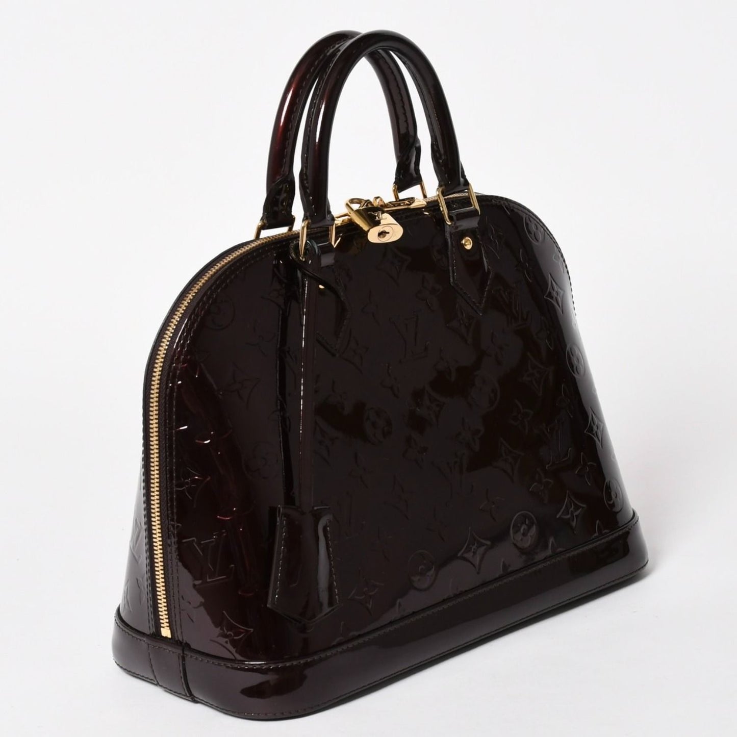 Louis Vuitton Alma PM Amarante Wine Red Handbag Gold — view 3