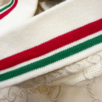 Gucci Web Stripe GG Cotton Pique Short Sleeve Polo Shirt Top Ivory XS — view 5