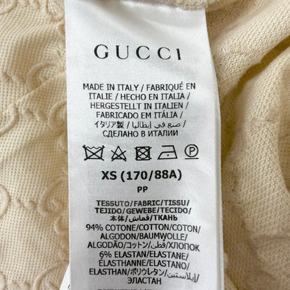 Gucci Web Stripe GG Cotton Pique Short Sleeve Polo Shirt Top Ivory XS — view 8
