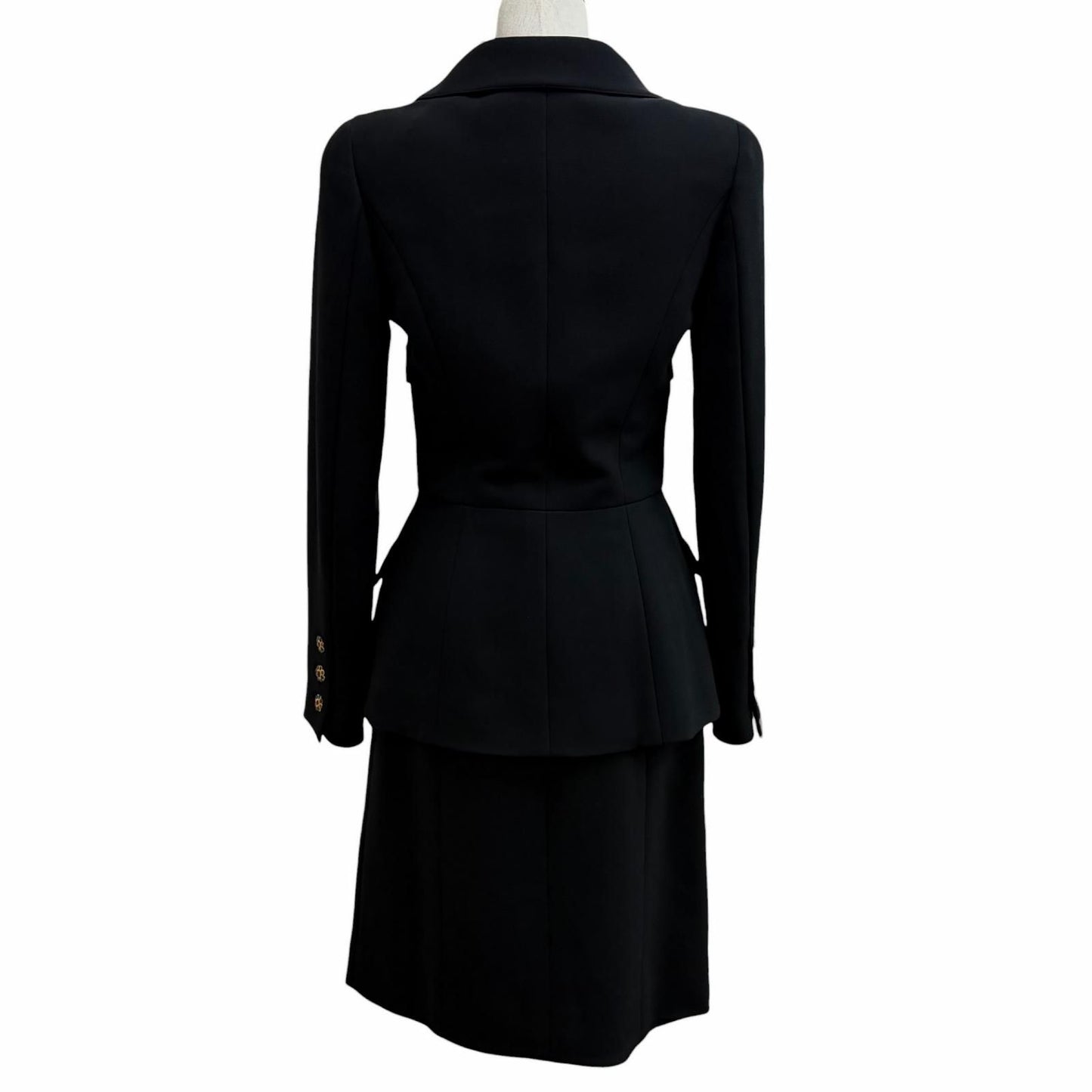 Chanel Vintage Wool Gripoix Buttoned 4 Pocket Jacket Skirt Set 38 — view 3
