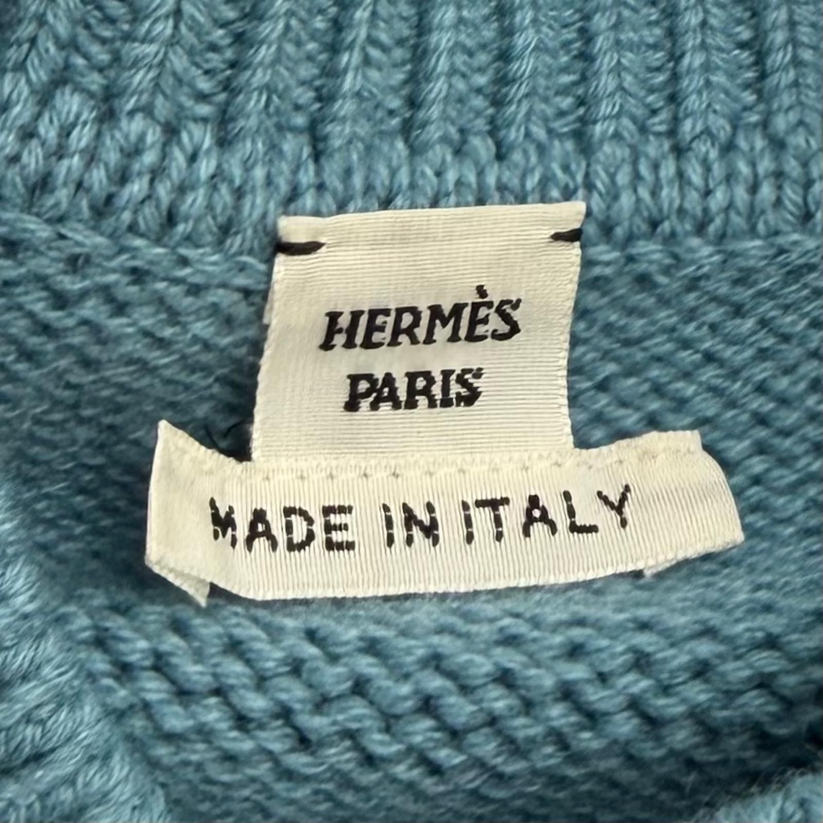 Hermes Lettres Equestres Cashmere Crew Neck Long Sleeve Sweater Knit Multi 38 — view 6