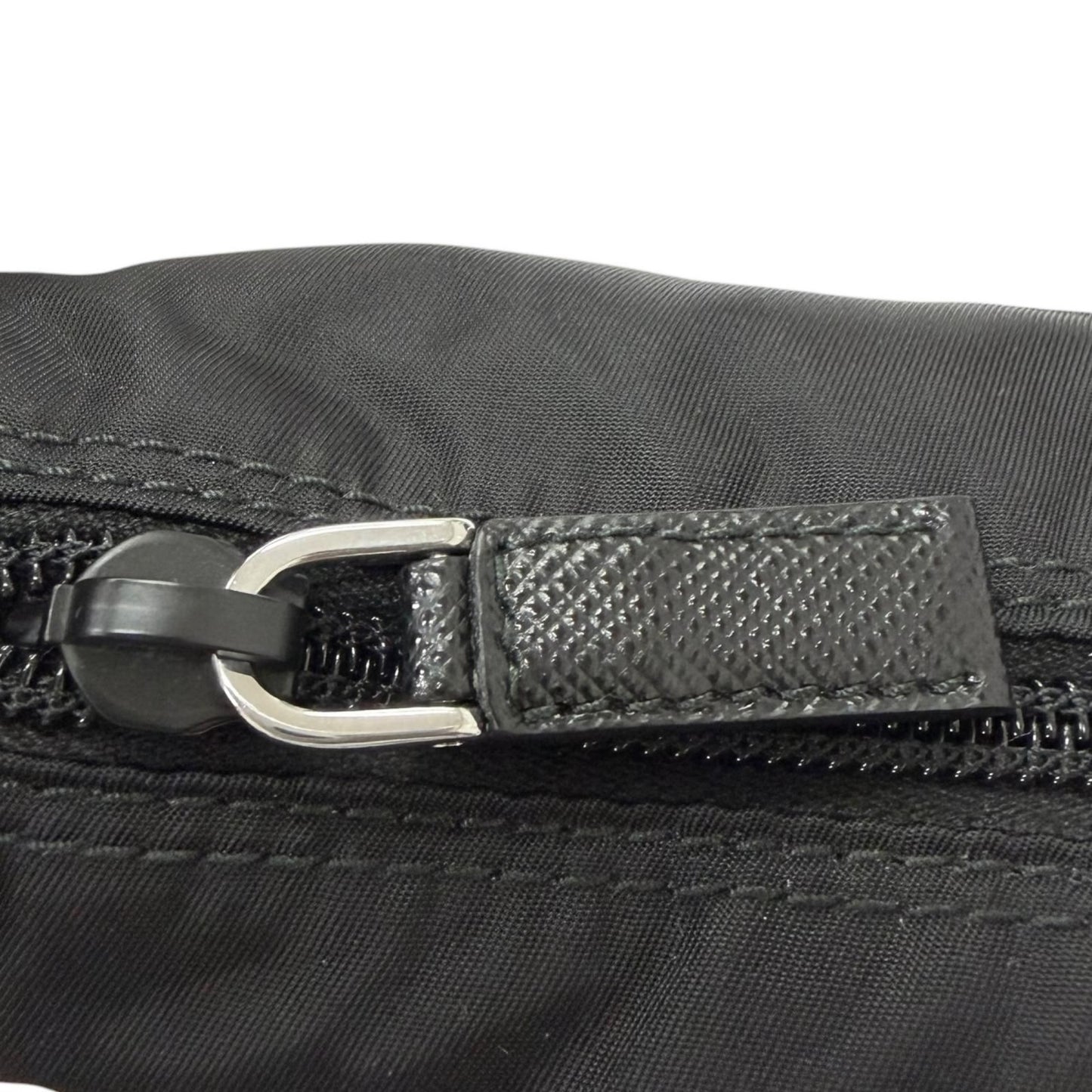 Prada Leather Re-Nylon Triangle Logo Pouch Crossbody Shoulder Bag Black — view 8