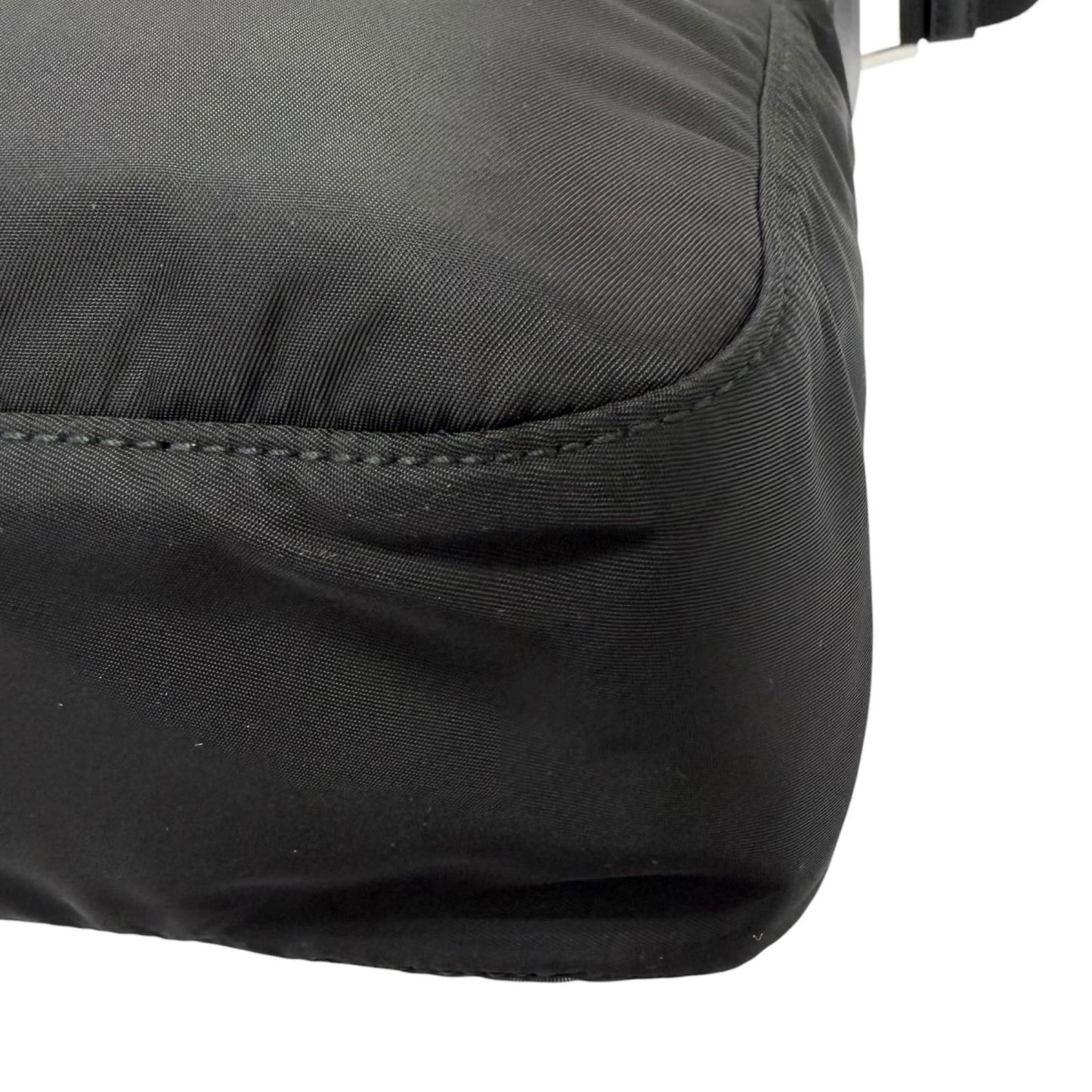 Prada Leather Re-Nylon Triangle Logo Pouch Crossbody Shoulder Bag Black — view 7