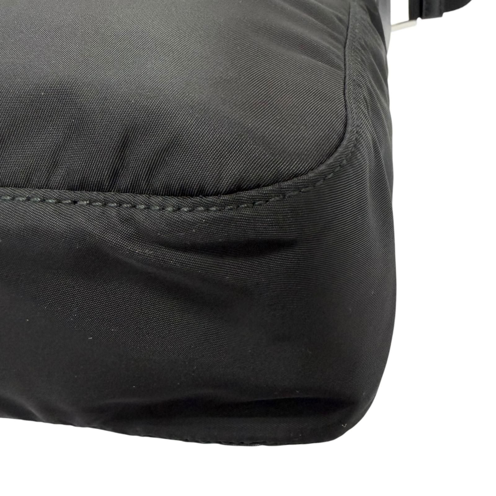 Prada Leather Re-Nylon Triangle Logo Pouch Crossbody Shoulder Bag Black — view 7