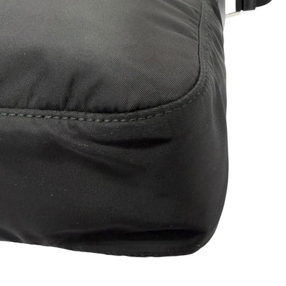Prada Leather Re-Nylon Triangle Logo Pouch Crossbody Shoulder Bag Black — view 7