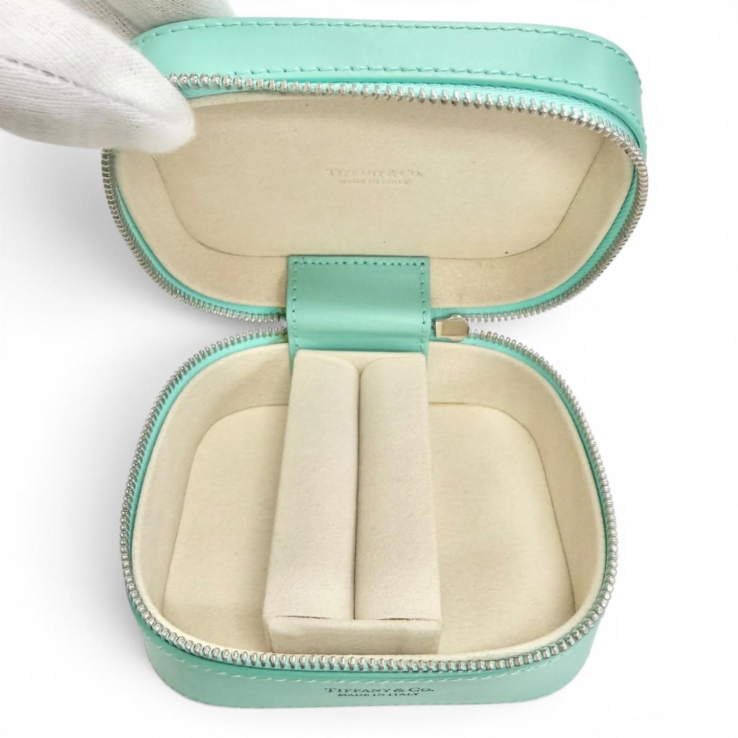 Tiffany & Co Rectangular Leather Case Cobalt Blue Silver — view 6