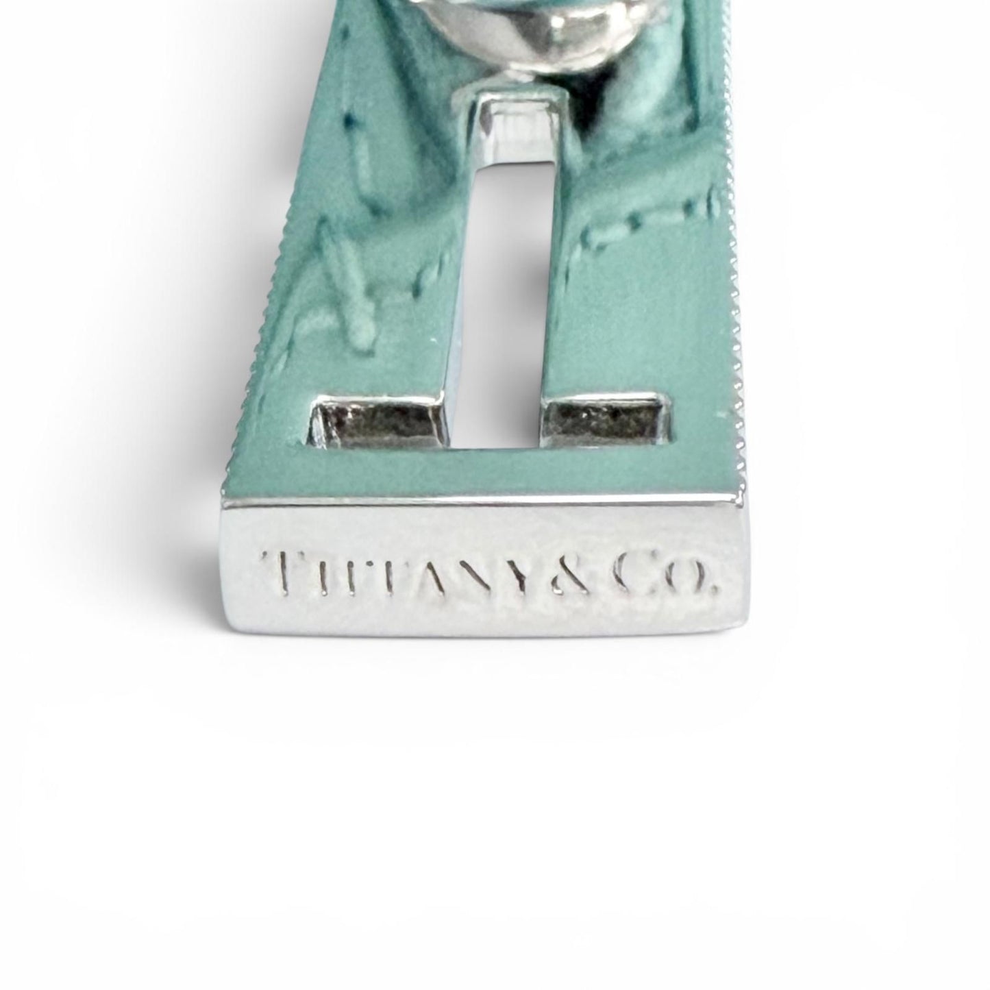 Tiffany & Co Rectangular Leather Case Cobalt Blue Silver — view 8