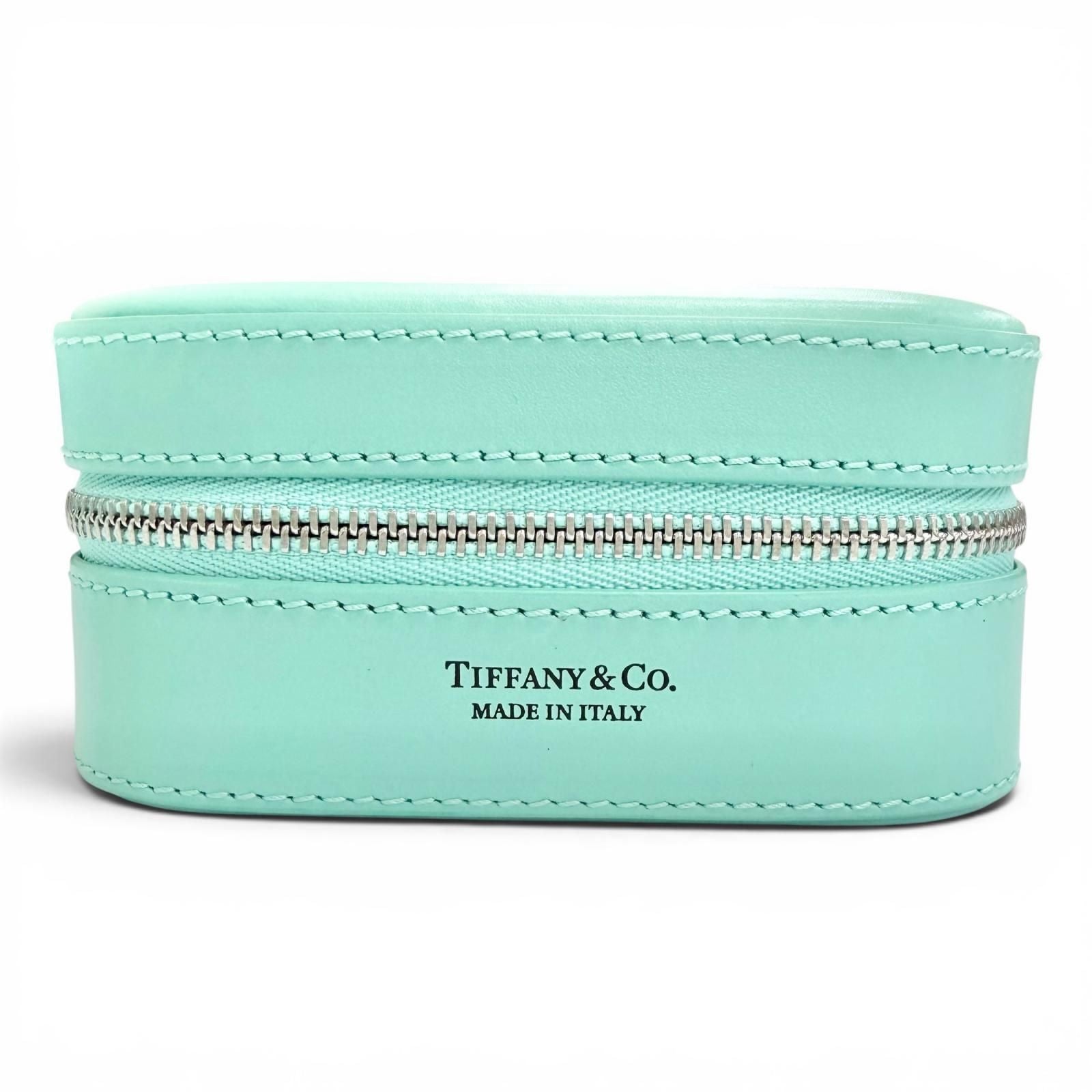 Tiffany & Co Rectangular Leather Case Cobalt Blue Silver