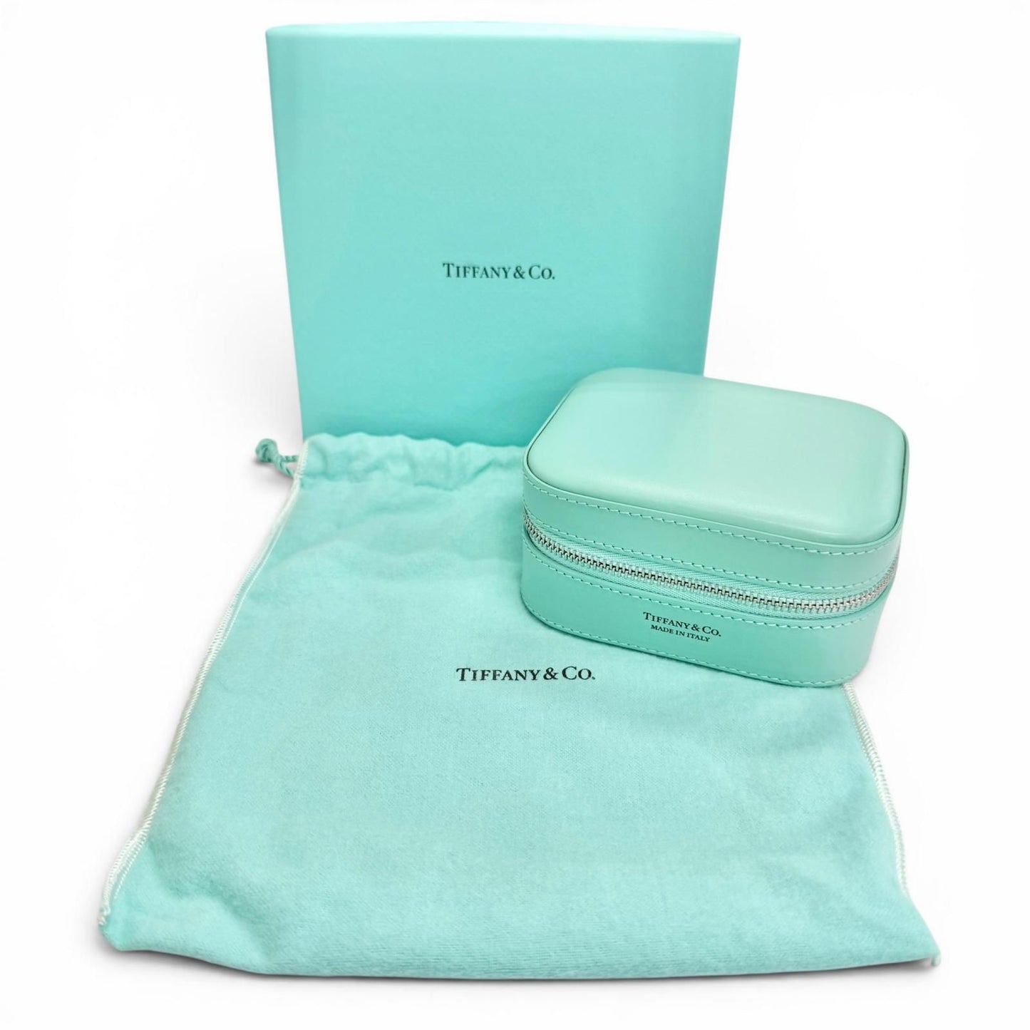 Tiffany & Co Rectangular Leather Case Cobalt Blue Silver — view 2
