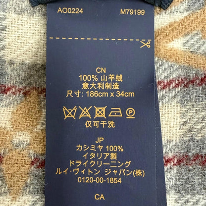 Louis Vuitton Echarpe Monogram Gradient Tartan Cashmere Embroidery Scarf — view 8