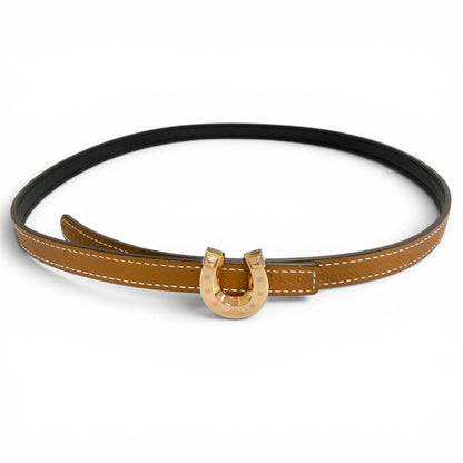 Hermes Kit Joquette Veau Swift Golden Yellow Reversible Belt Brown Black 70 — view 3