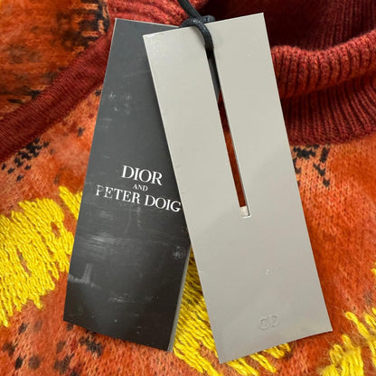 Dior Homme Wool High Neck Jacquard Knit Sweater Orange XS — view 9