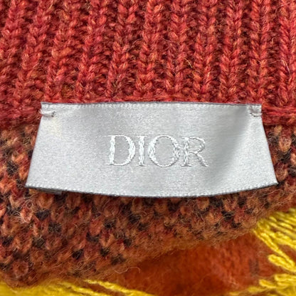 Dior Homme Wool High Neck Jacquard Knit Sweater Orange XS — view 6