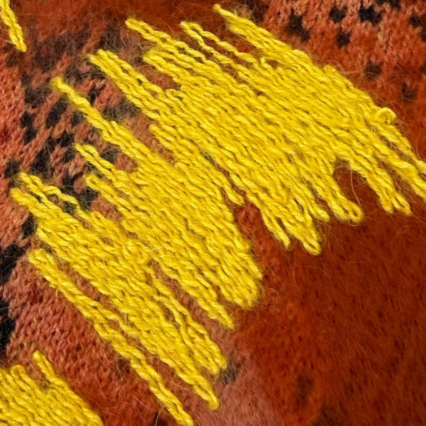 Dior Homme Wool High Neck Jacquard Knit Sweater Orange XS — view 5