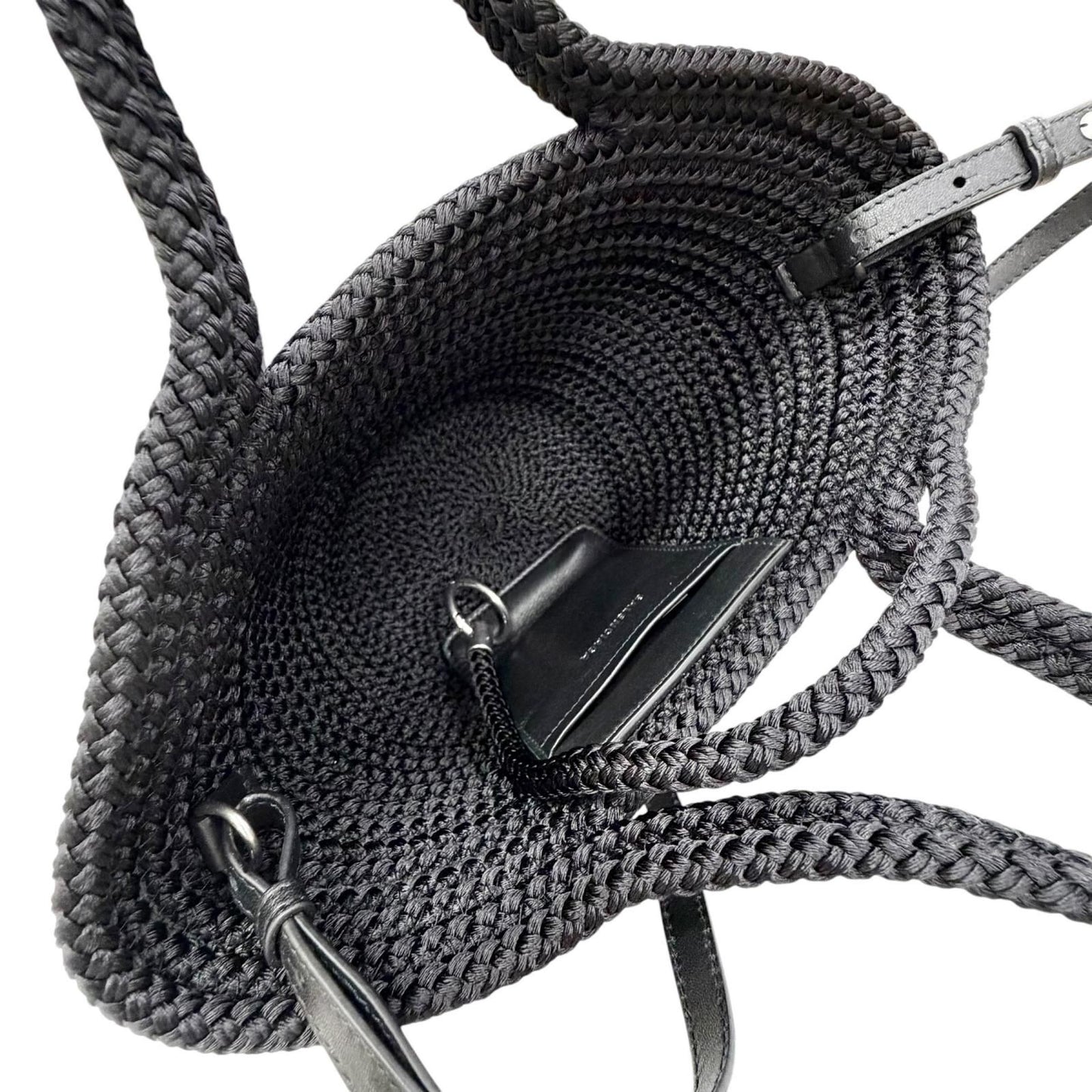 Balenciaga Ibiza Small Logo 2-Way Basket Shoulder Bag Black — view 7