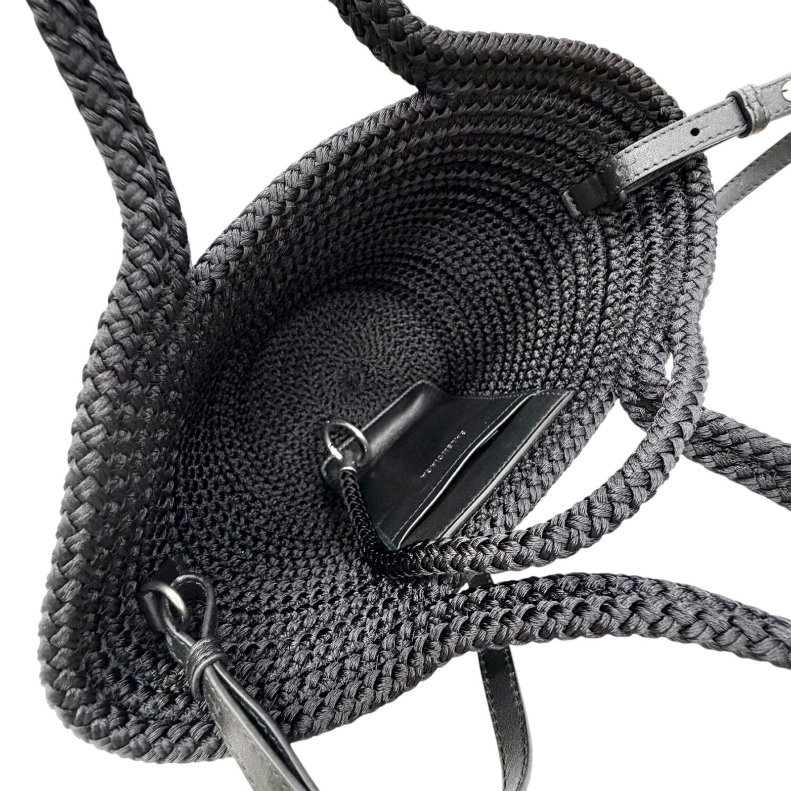 Balenciaga Ibiza Small Logo 2-Way Basket Shoulder Bag Black — view 7