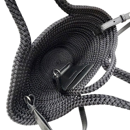 Balenciaga Ibiza Small Logo 2-Way Basket Shoulder Bag Black — view 7