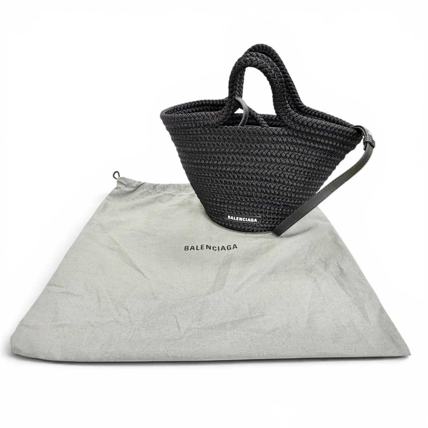 Balenciaga Ibiza Small Logo 2-Way Basket Shoulder Bag Black — view 2