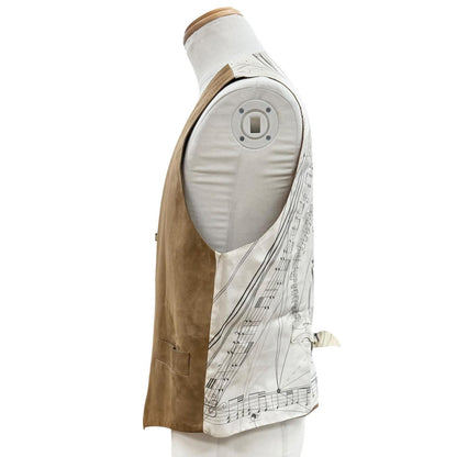 Hermes Vintage Music Played by Spheres la Musique Des Silk 100% Lambskin Gilet — view 3