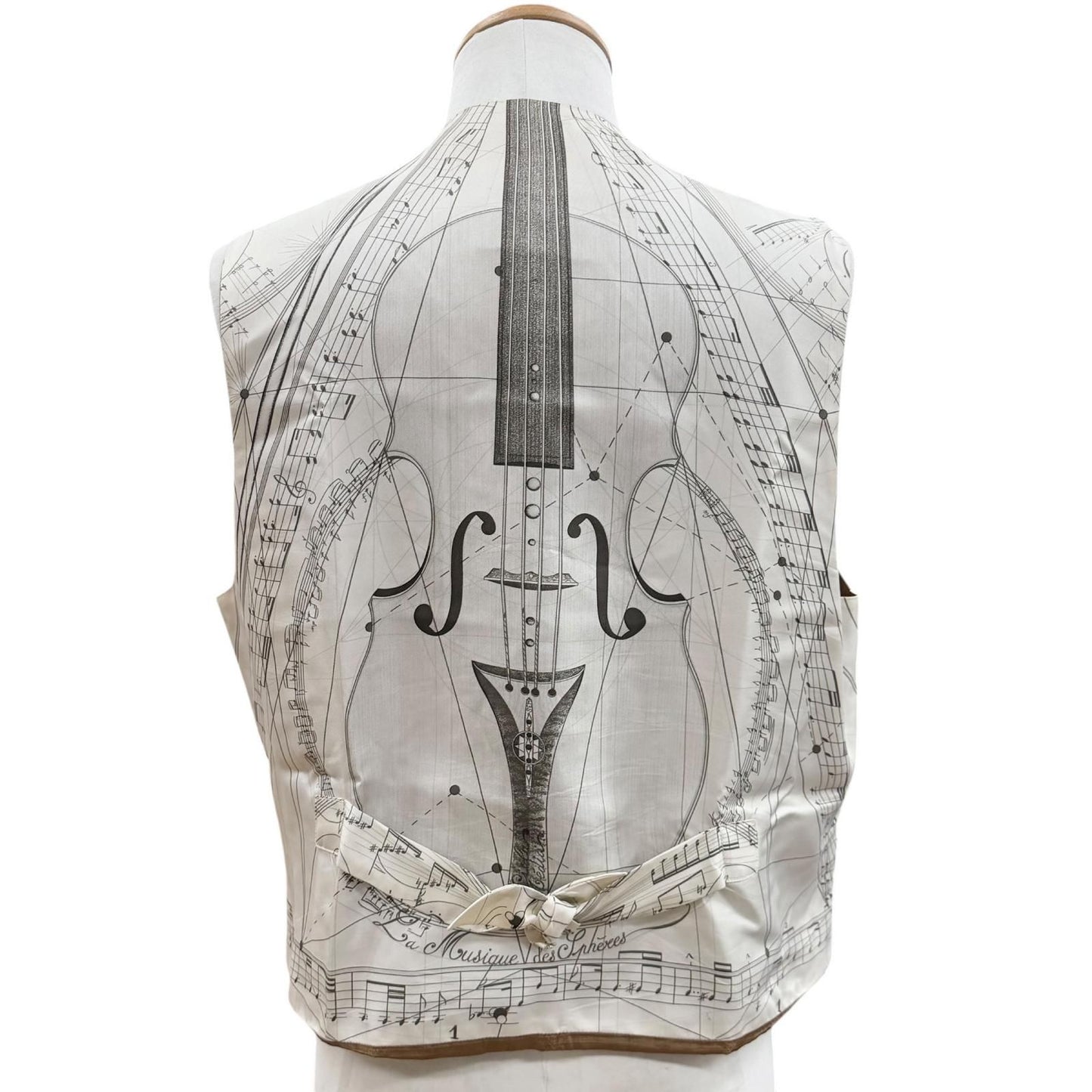 Hermes Vintage Music Played by Spheres la Musique Des Silk 100% Lambskin Gilet — view 4