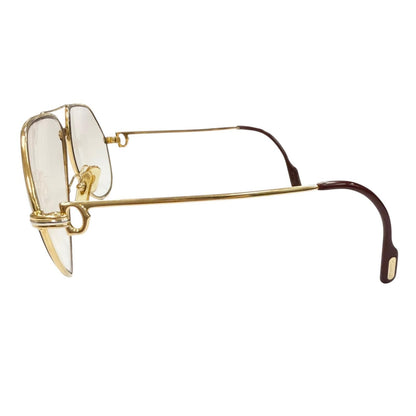 Cartier Vintage Vendome Teardrop Sunglasses Gold Bordeaux Eyewear — view 3