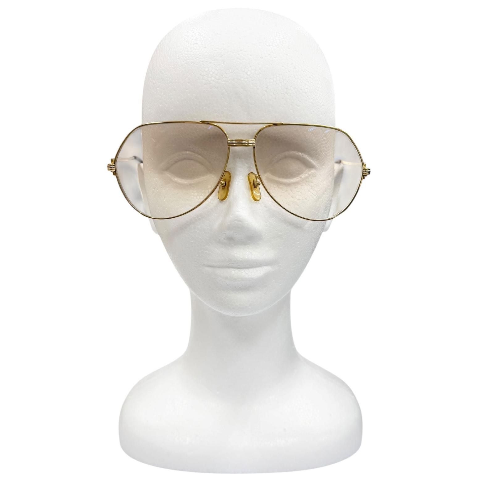 Cartier Vintage Vendome Teardrop Sunglasses Gold Bordeaux Eyewear — view 2