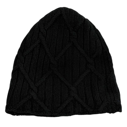 Chanel Cashmere CC Logo Knit Cap Beanie Hat Black — view 2