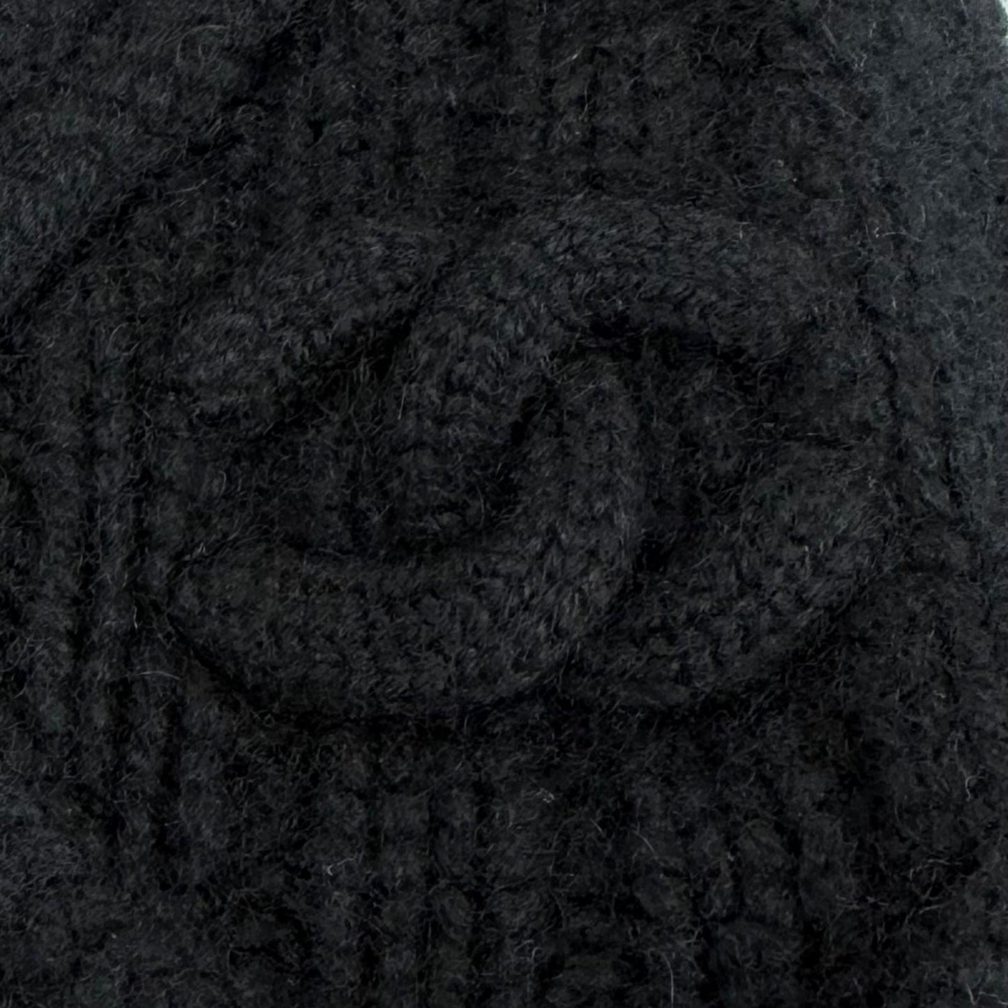 Chanel Cashmere CC Logo Knit Cap Beanie Hat Black — view 5