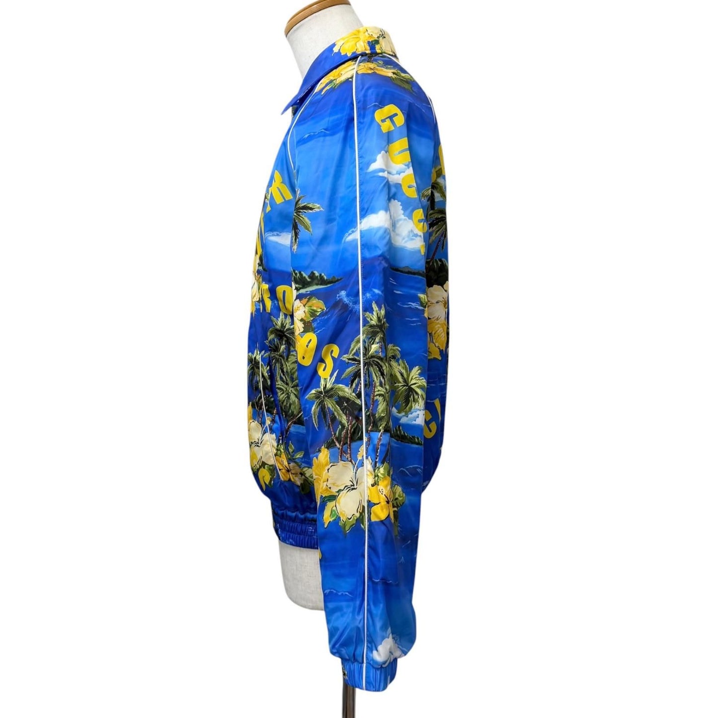 Gucci Souvenir From Los Angeles Print Nylon Jacket Blue 46 — view 3