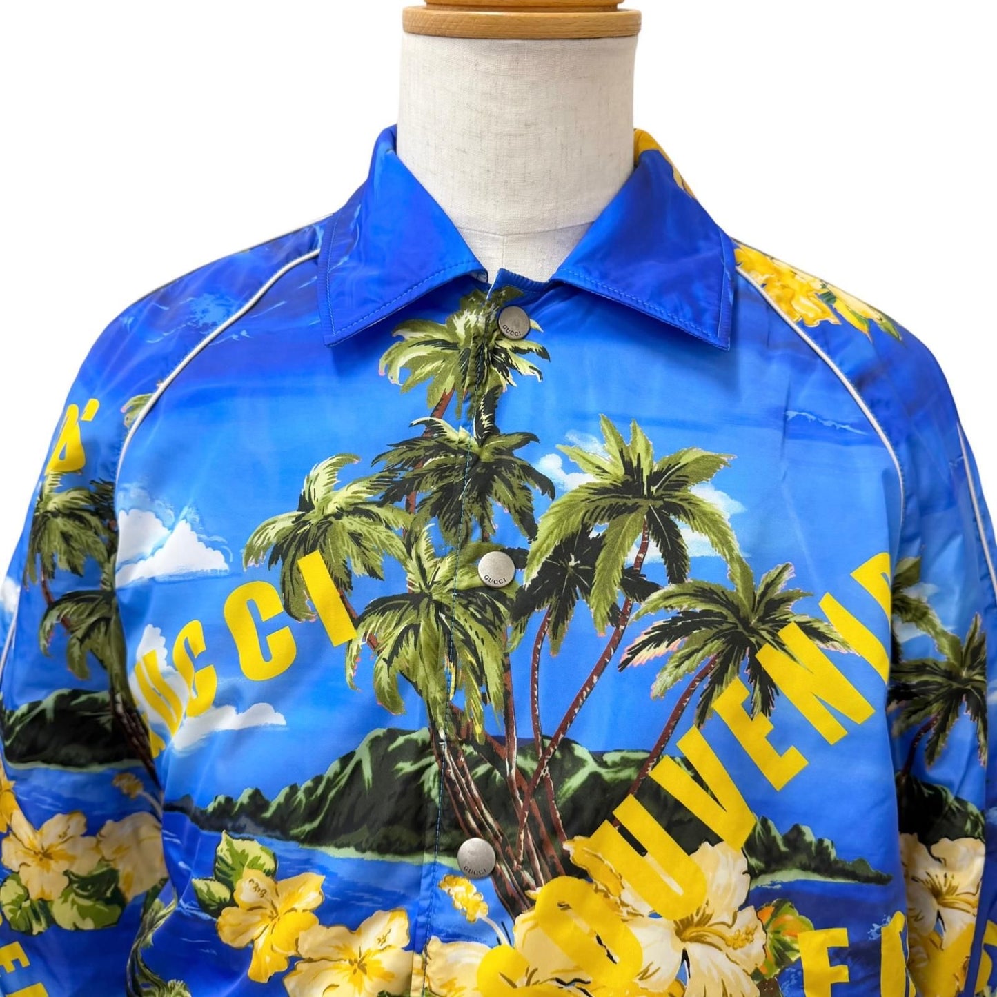Gucci Souvenir From Los Angeles Print Nylon Jacket Blue 46 — view 2