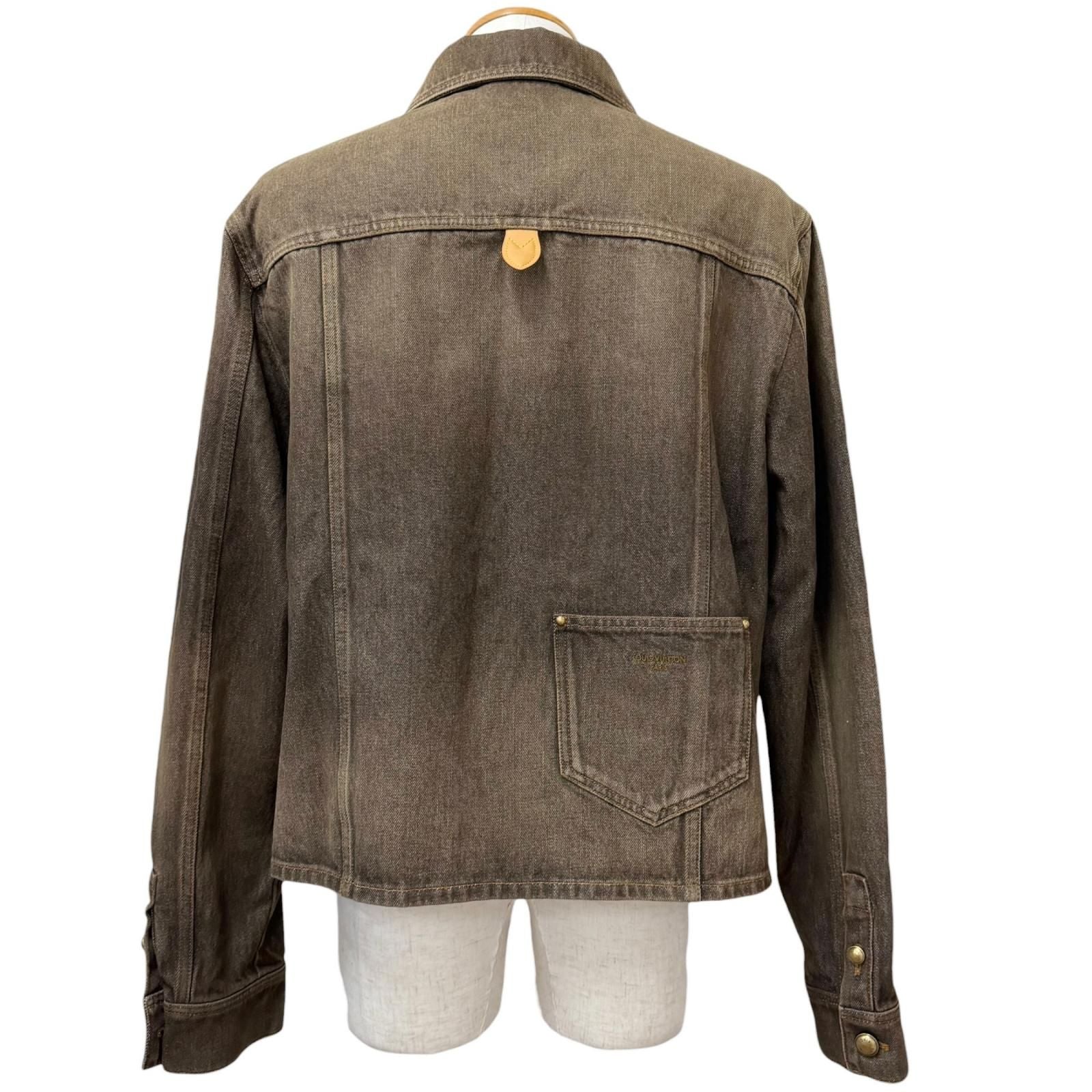 Louis Vuitton Coffee Indigo Denim Long Sleeve Shirt Bean 50 — view 4