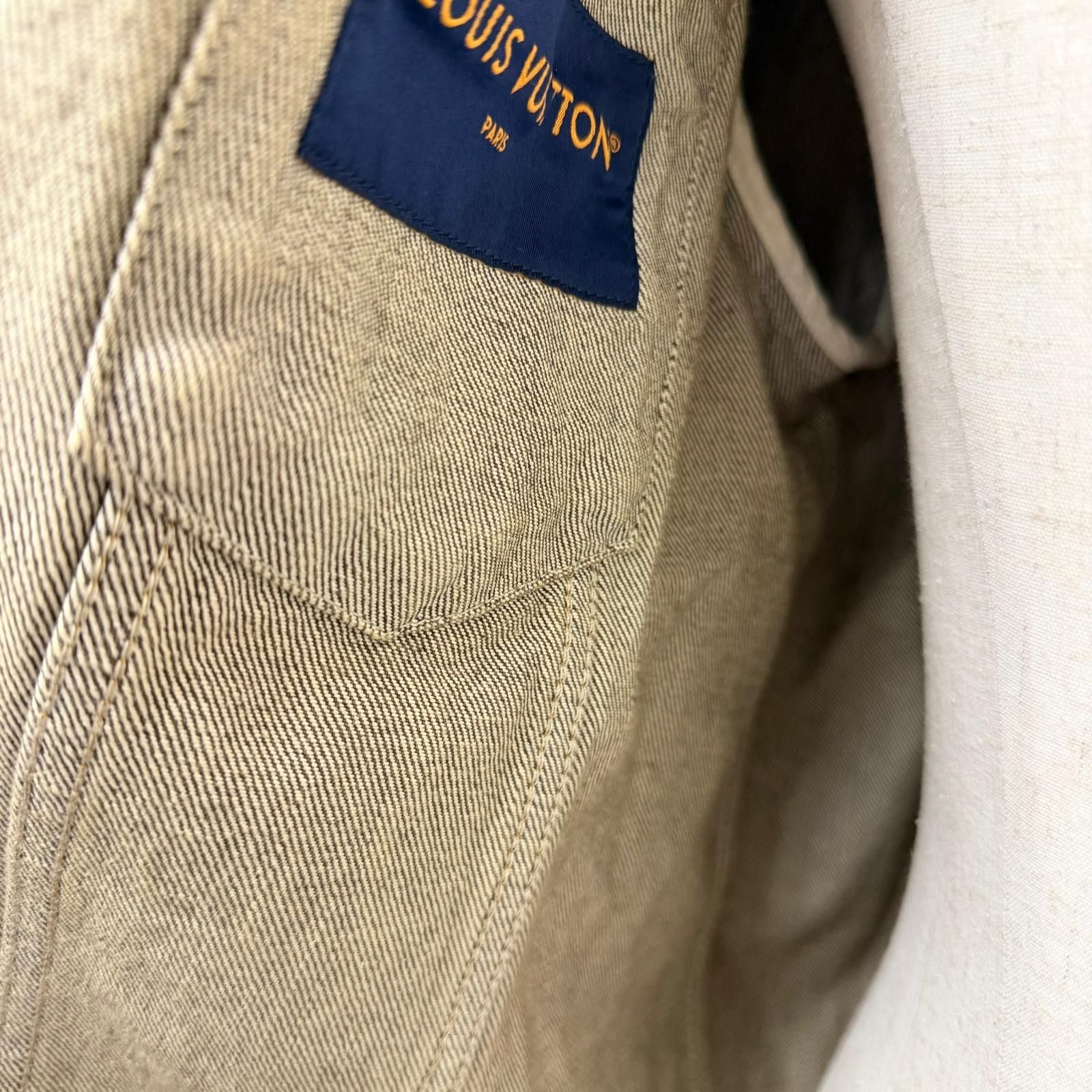 Louis Vuitton Coffee Indigo Denim Long Sleeve Shirt Bean 50 — view 5