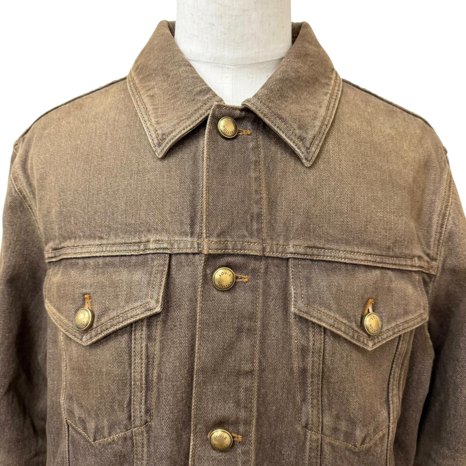 Louis Vuitton Coffee Indigo Denim Long Sleeve Shirt Bean 50 — view 2