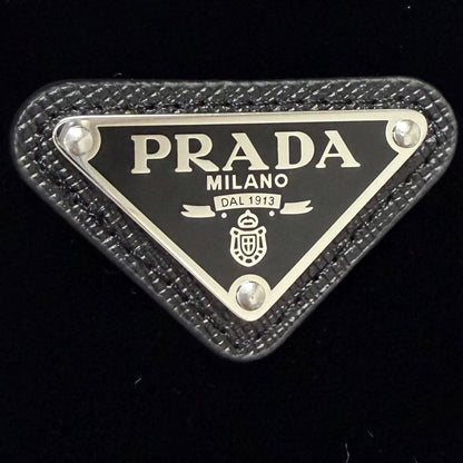 Prada Triangle Logo Velvet Cropped 2-Way Down Vest Black 36 — view 7
