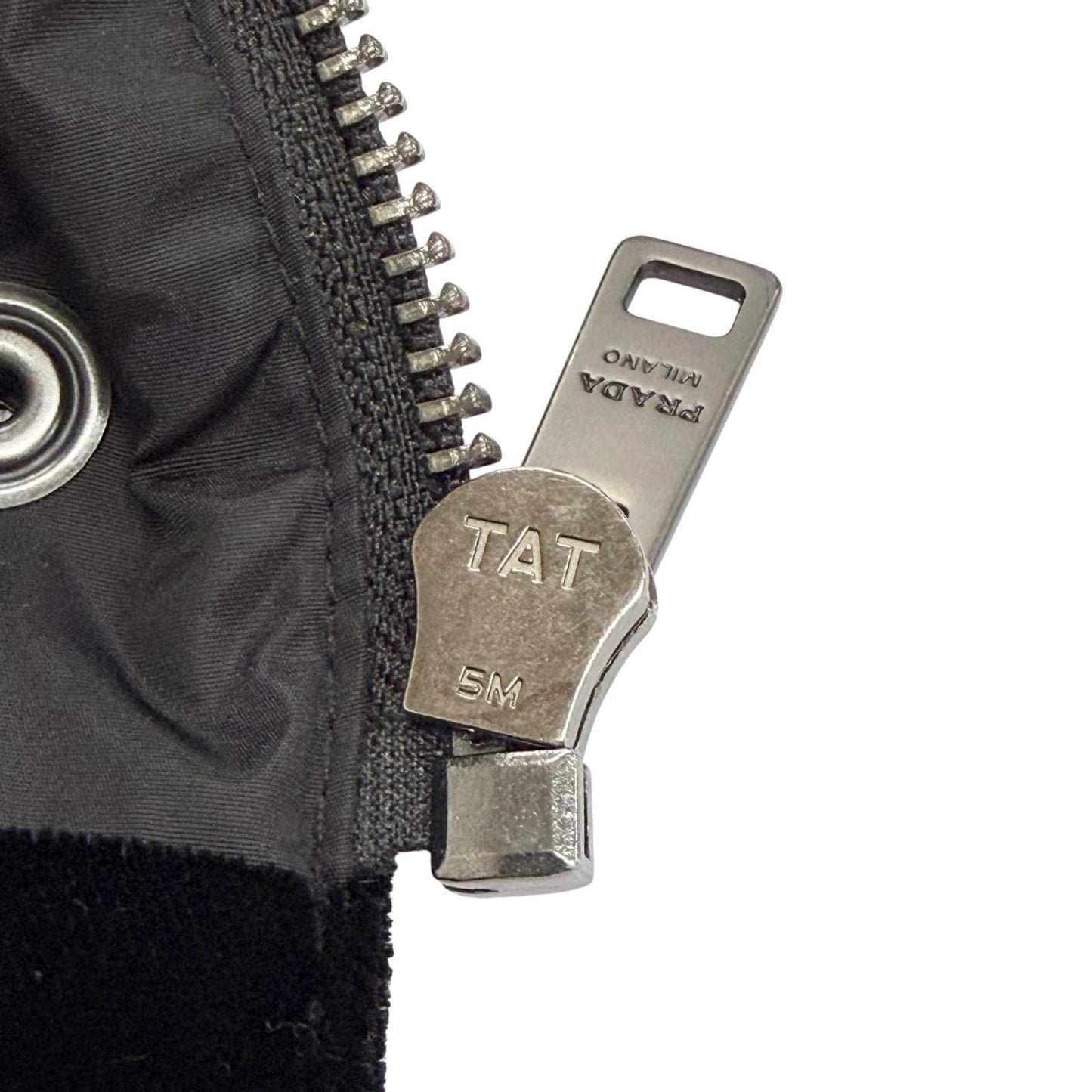 Prada Triangle Logo Velvet Cropped 2-Way Down Vest Black 36 — view 8