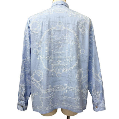 Hermes Mall Et Gourmette Cotton Series Button Long Sleeve Shirt Light Blue 41 — view 4