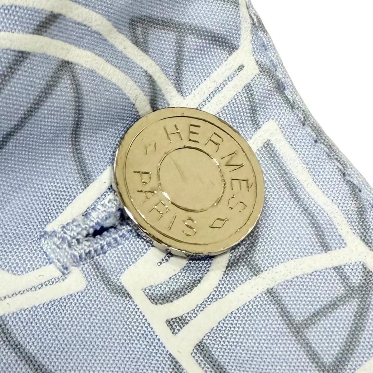 Hermes Mall Et Gourmette Cotton Series Button Long Sleeve Shirt Light Blue 41 — view 6