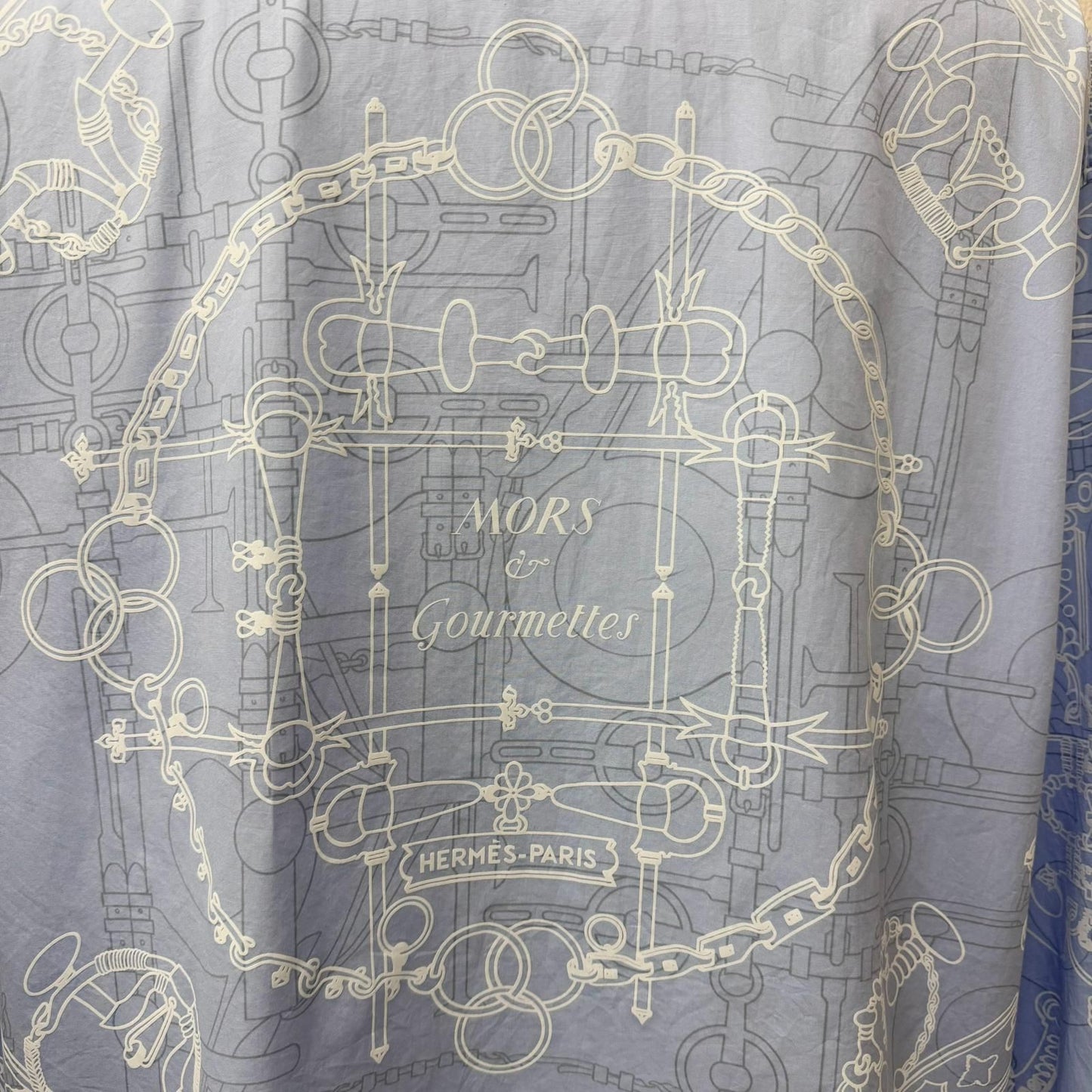 Hermes Mall Et Gourmette Cotton Series Button Long Sleeve Shirt Light Blue 41 — view 5