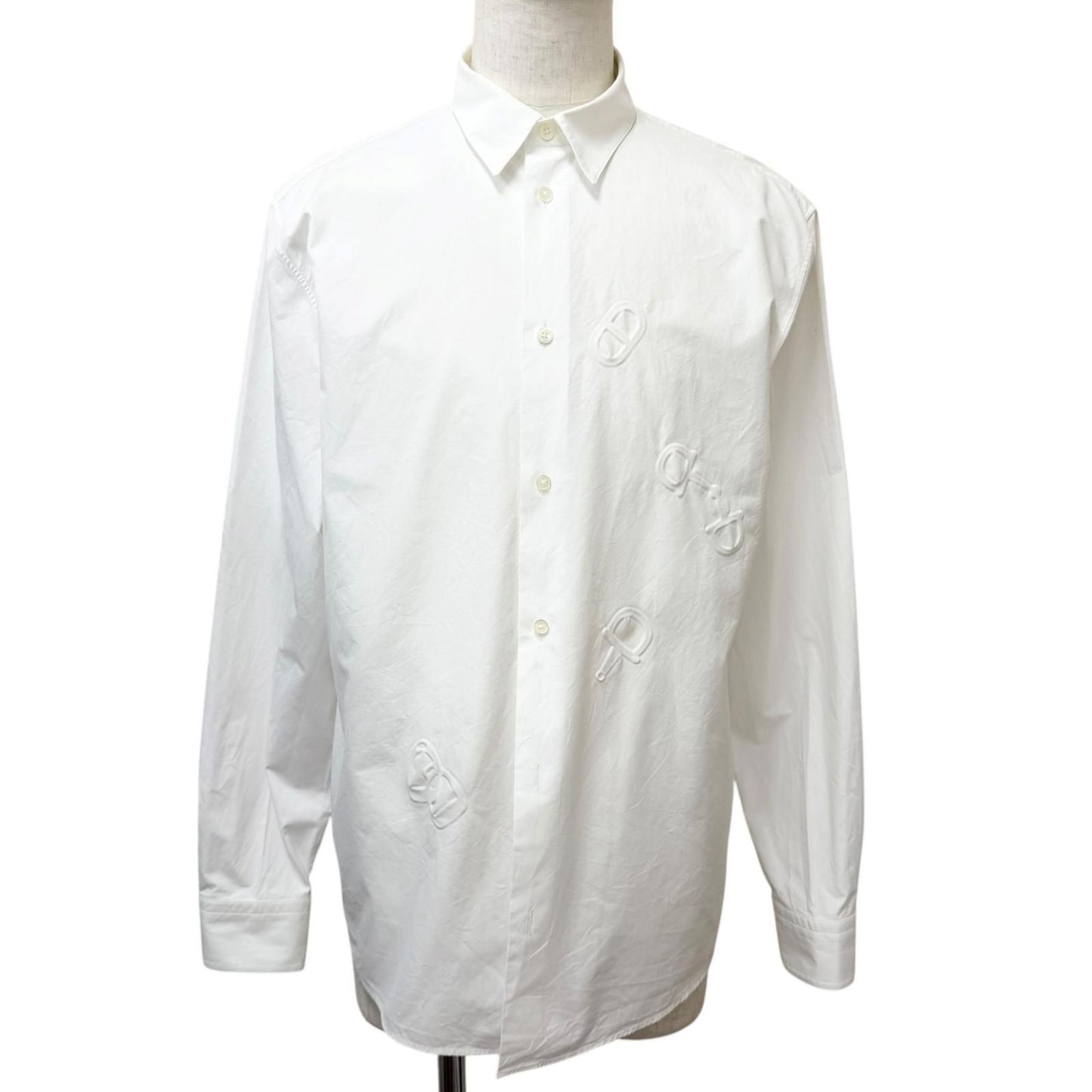 Hermes Cotton Chaine D'ancre Embossed All Over Pattern Series Button Long