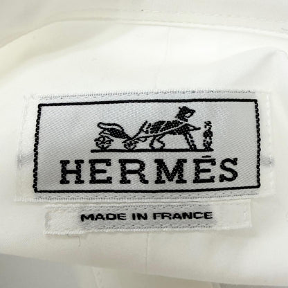 Hermes Boxy Fit Onde Colore Series Button Long Sleeve Shirt White 39 — view 8