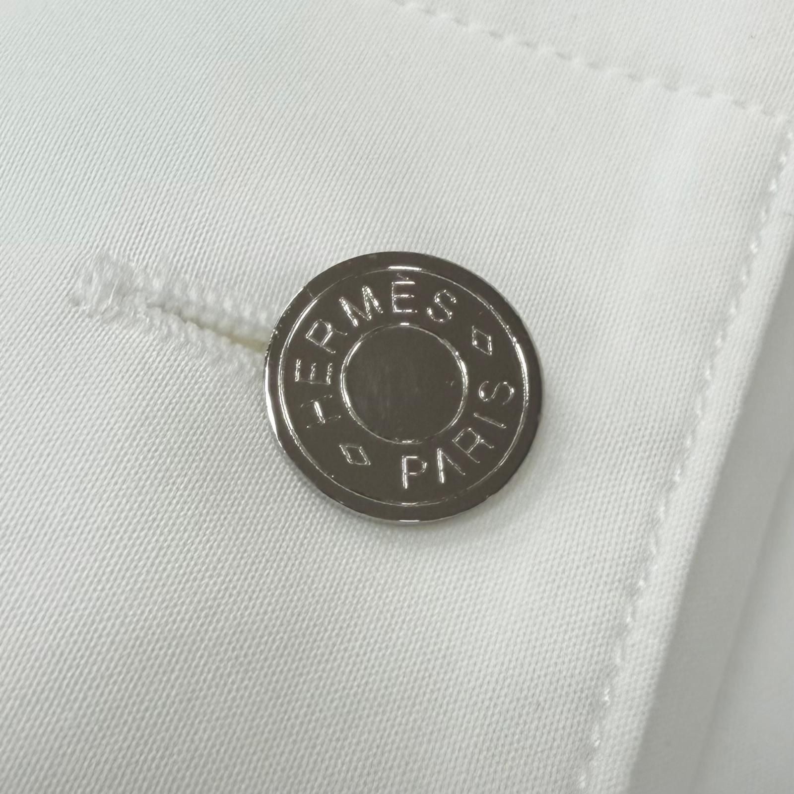 Hermes Boxy Fit Onde Colore Series Button Long Sleeve Shirt White 39 — view 6