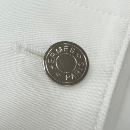 Hermes Boxy Fit Onde Colore Series Button Long Sleeve Shirt White 39 — view 6