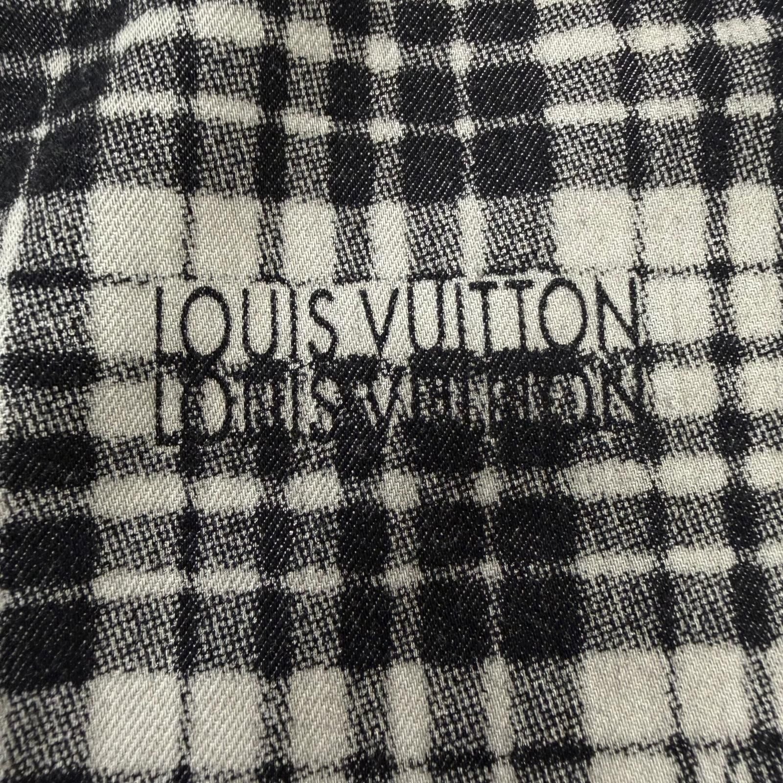 Louis Vuitton Logo Plaid Leather Patch LV Denim Shorts Gray 34 — view 6