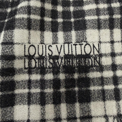 Louis Vuitton Logo Plaid Leather Patch LV Denim Shorts Gray 34 — view 6