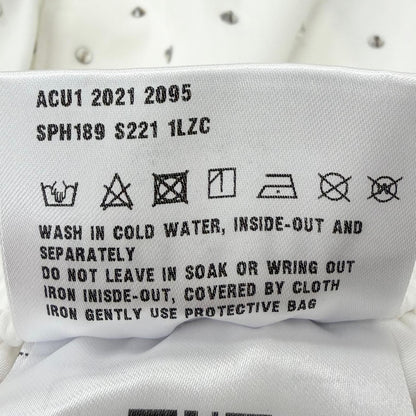 Prada Studded Triangle Logo Stretch Shorts White — view 8