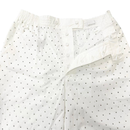 Prada Studded Triangle Logo Stretch Shorts White — view 3