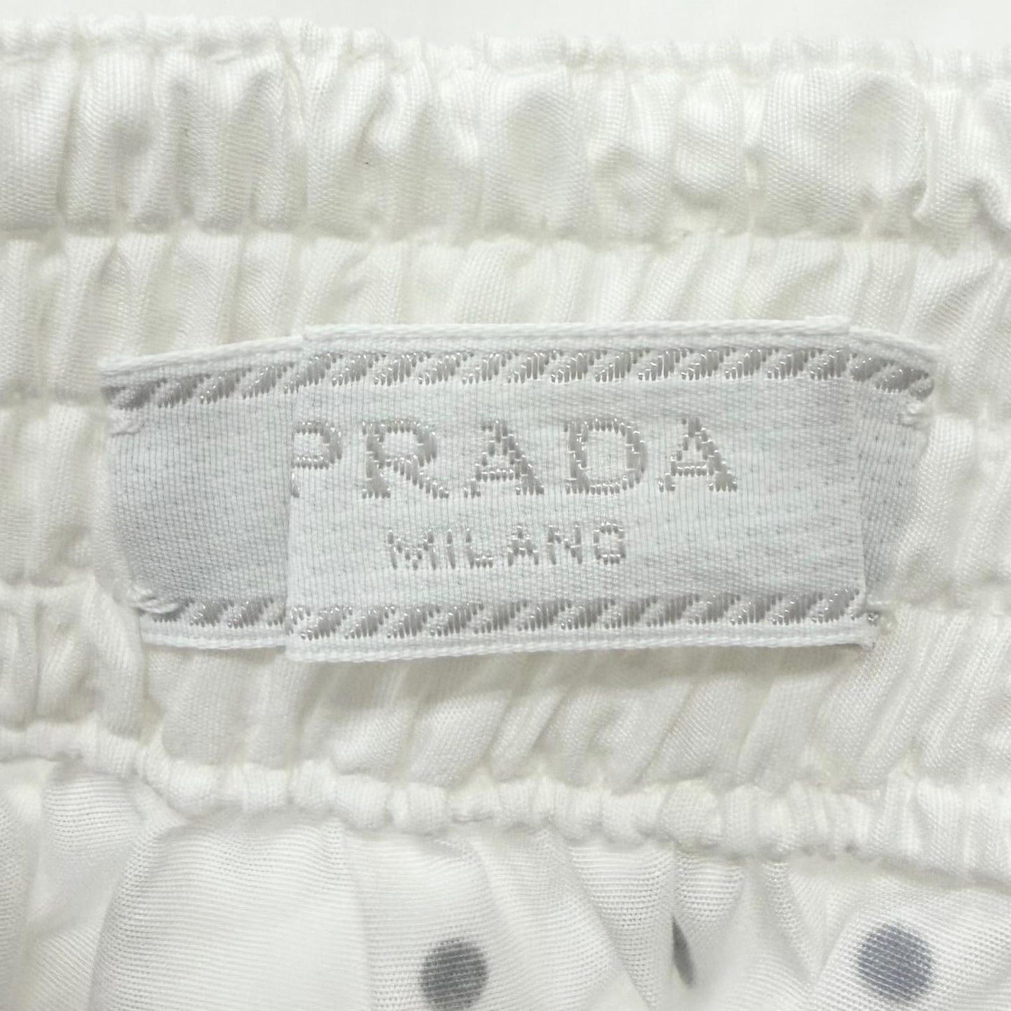 Prada Studded Triangle Logo Stretch Shorts White — view 6